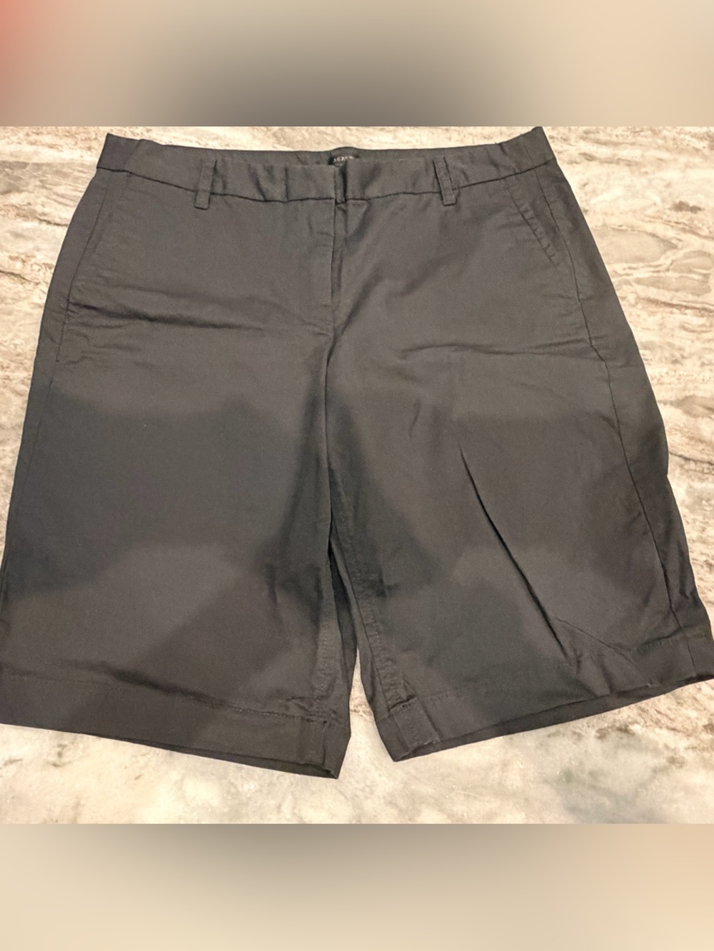 J.Crew Black Chino Bermuda Shorts Size 6 Classic Casual Stretch Cotton